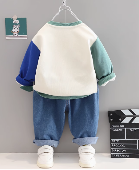 1-5 Yaş Uzun Kollu Erkek Çocuk Kombin-Bol Kesim