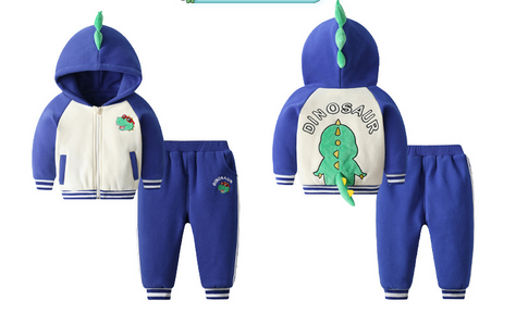 Mavi Renk Dinazor Desenli Çocuk Takım 1-6 Yaş