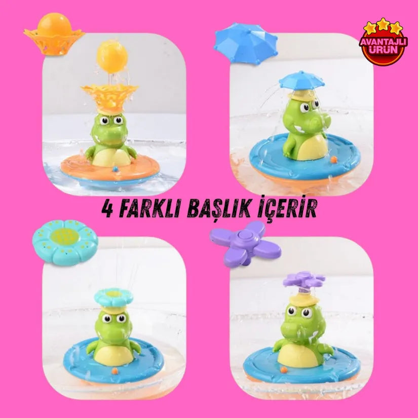 Su Efektli Timsah Oyuncak – 4 Farklı Başlık ve Top