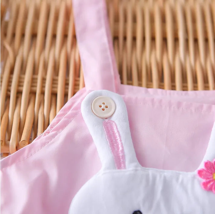 1-5 Yaş Pembe Tavşan Detaylı Tulum Takımı (2 Parça)