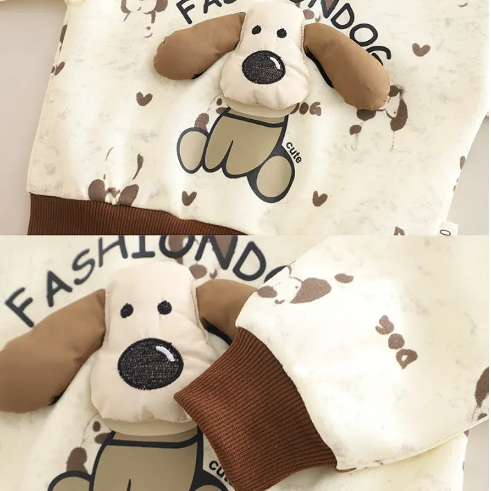 1-5 Yaş Köpek Desenli 2 Parça Çocuk Takımı – 2 Renk Seçenekli