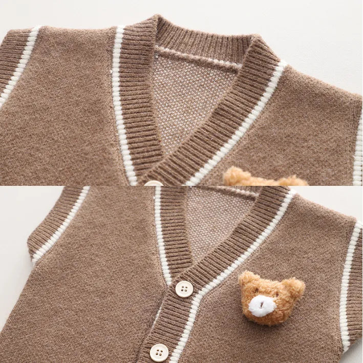 1-5 Yaş 3 Parça Ayıcık Detaylı Takım – 2 Renk Seçenekli