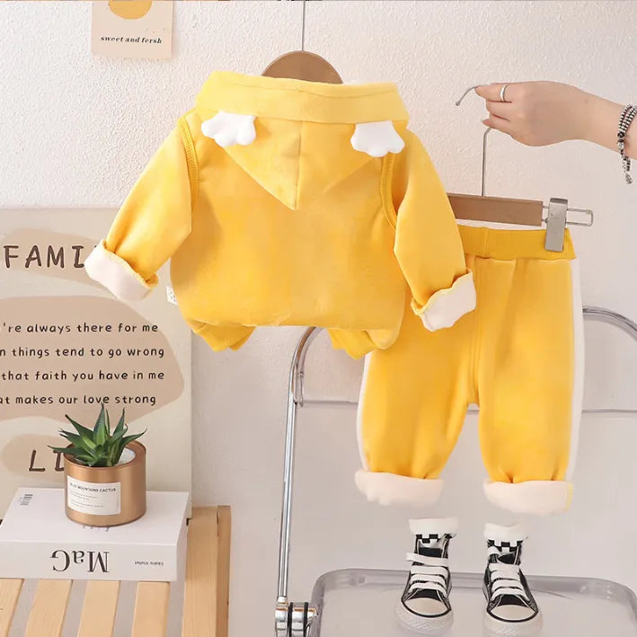 1-5 Yaş 3 Parça Kız Çocuk Takımı – Kapüşonlu Üçlü Set