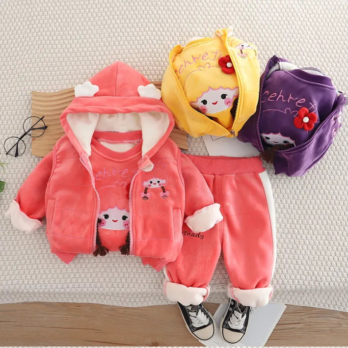 1-5 Yaş 3 Parça Kız Çocuk Takımı – 2 Renk