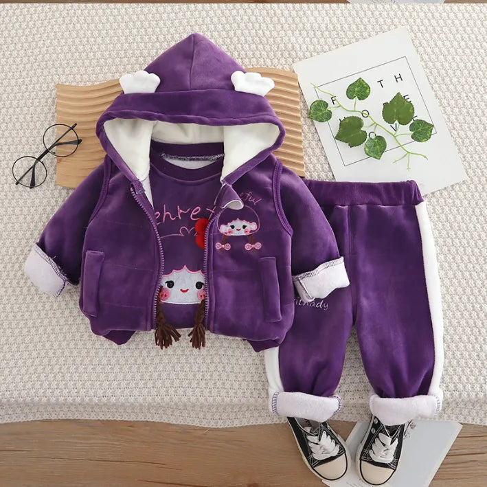 1-5 Yaş 3 Parça Kız Çocuk Takımı – 2 Renk