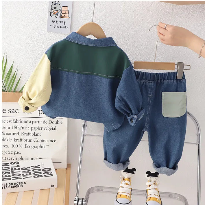 1-5 Yaş 2 Parça Erkek Çocuk Kot Takımı