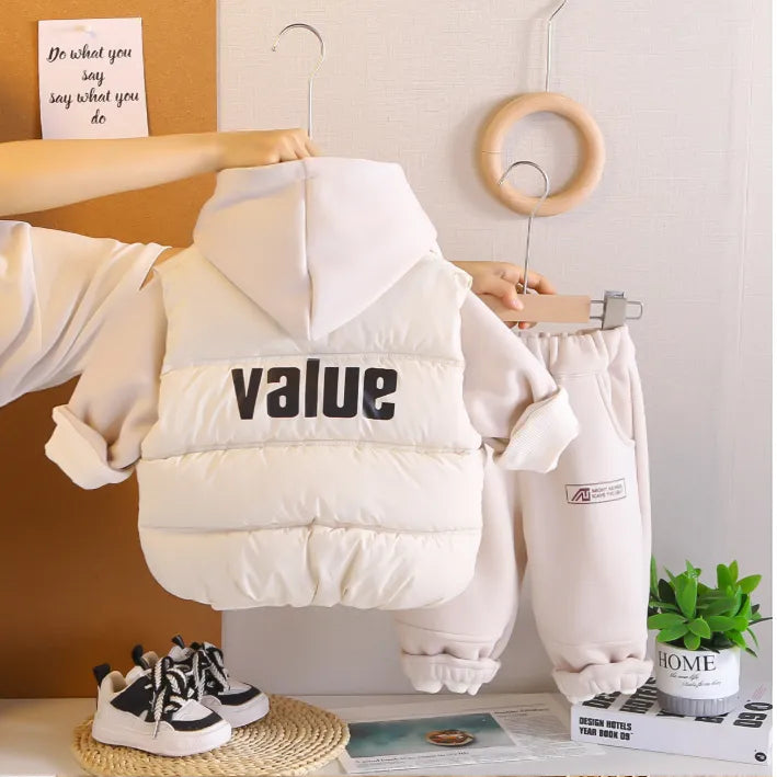 1-5 Yaş 3 Parça Erkek Çocuk Montlu Kışlık Takım – Renk Seçenekli