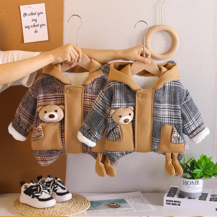 1-5 Yaş Peluş Astarlı Ayıcık Ceket – 2 Farklı Model