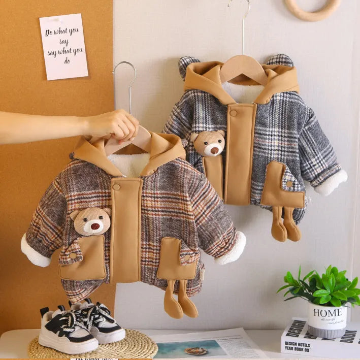 1-5 Yaş Peluş Astarlı Ayıcık Ceket – 2 Farklı Model