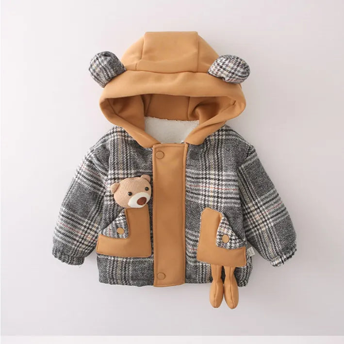 1-5 Yaş Peluş Astarlı Ayıcık Ceket – 2 Farklı Model