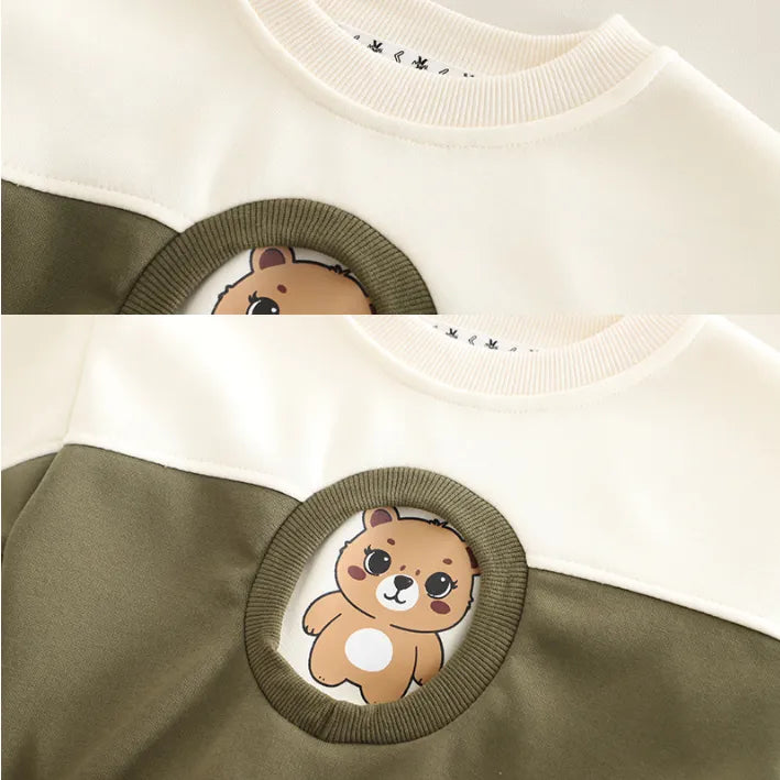 1-5 Yaş Erkek Çocuk Peluş Ayıcık Desenli 2’li Takım