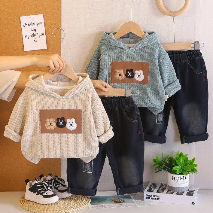 1-5 Yaş Erkek Çocuk Kapşonlu Çocuk Takımı