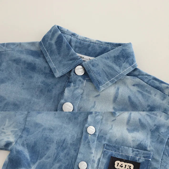 1-5 Yaş Erkek Çocuk 3 Parça Kot Gömlekli Takım