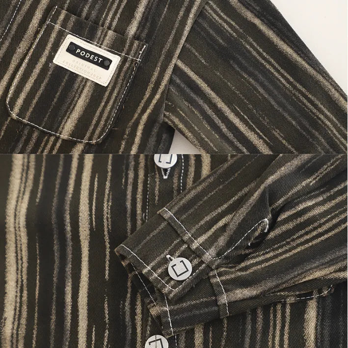 1-5 Yaş Erkek Çocuk 3 Parça Çizgili Gömlekli Takım-Renk Seçenekli