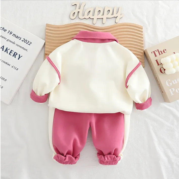 1-5 Yaş Kız Çocuk Kuzu Desenli 2 Parça Takım (3 Farklı Renk)