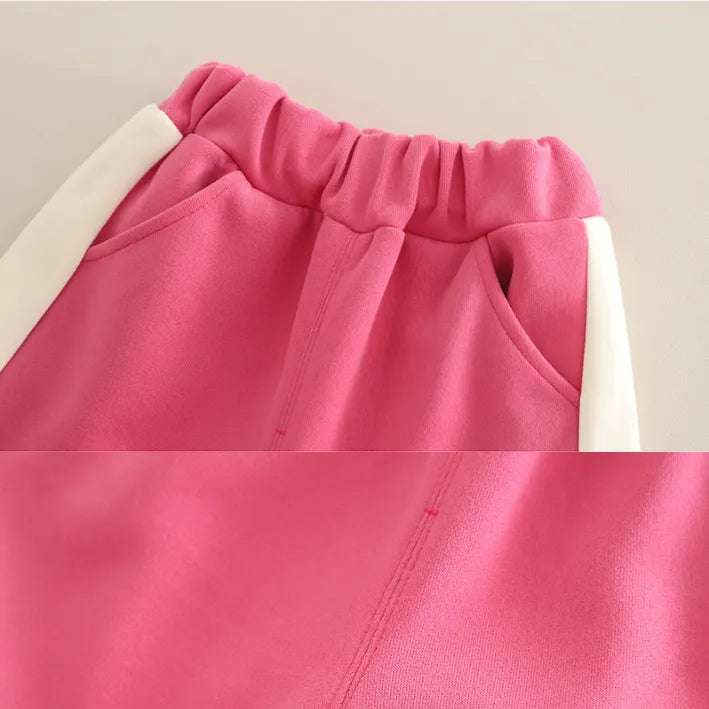 1-5 Yaş Kız Çocuk Kuzu Desenli 2 Parça Takım (3 Farklı Renk)