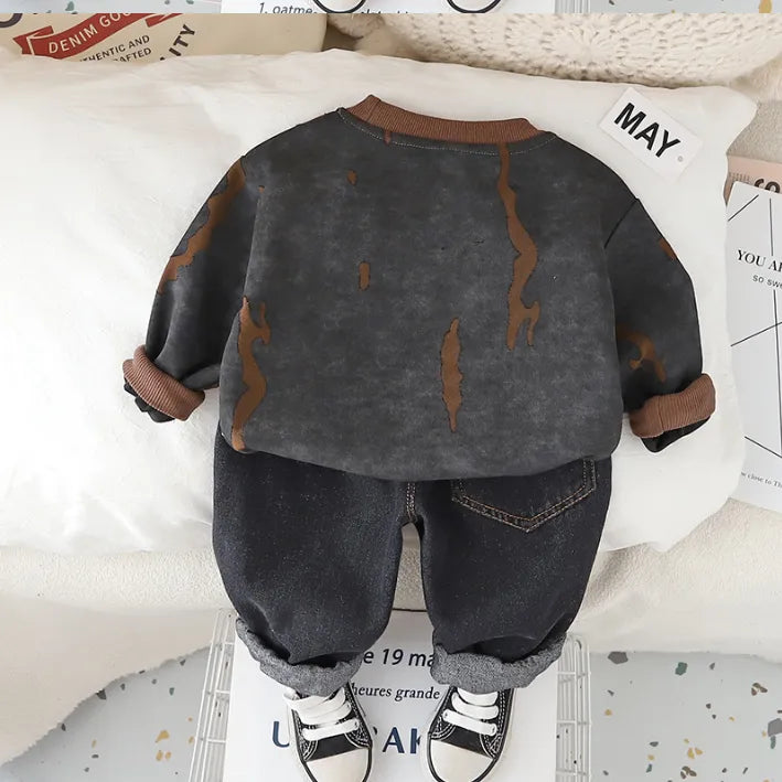 1-6 Yaş Çocuk Sweat ve Jean Pantolon 2’li Takım (3 Renk Seçenekli)