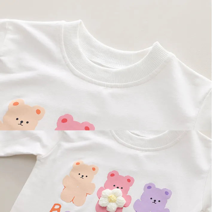 1-5 Yaş Renkli Triko Hırkalı 3 Parça Çocuk Takımı (Pembe & Mavi)