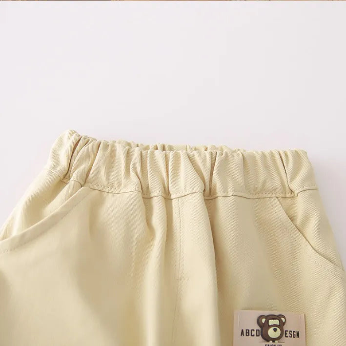 1-5 Yaş 3 Parça Ayıcık Desenli Gömlek ve Pantolon Takımı