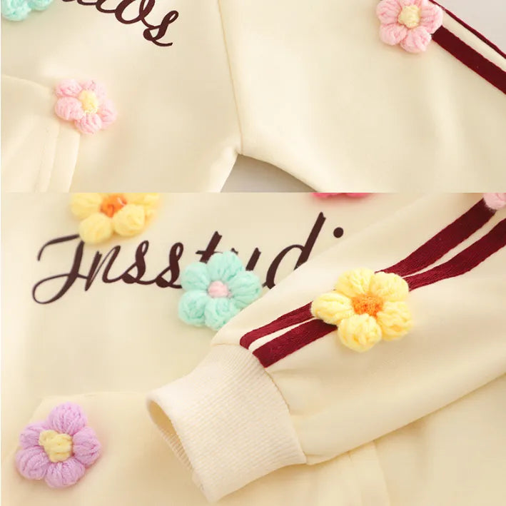1-5 Yaş Kız Çocuk Çiçekli Takım – 3 Renk Seçenekli