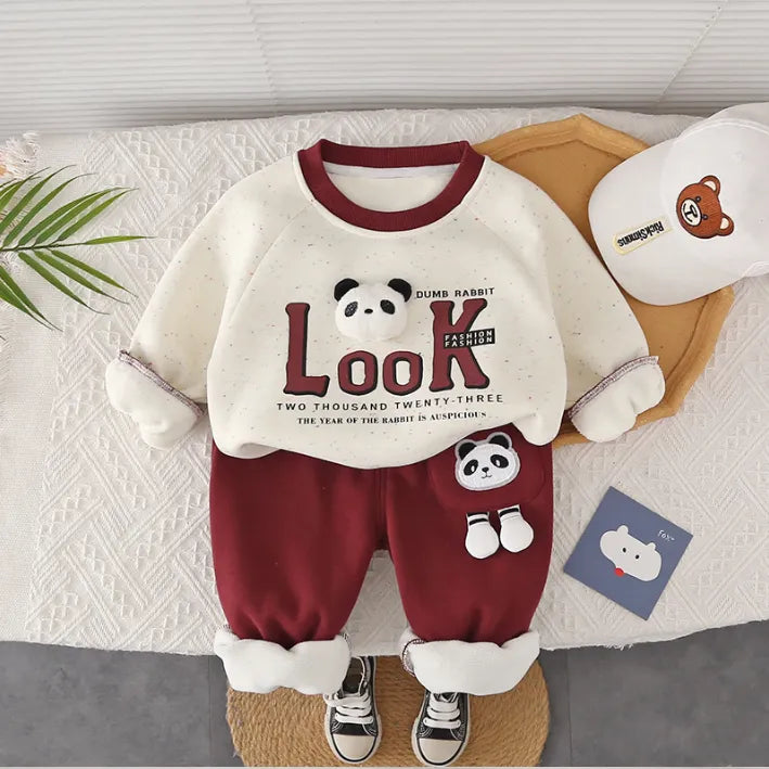 Panda Nakışlı Unisex 2’li Eşofman Takımı (1-5 Yaş)