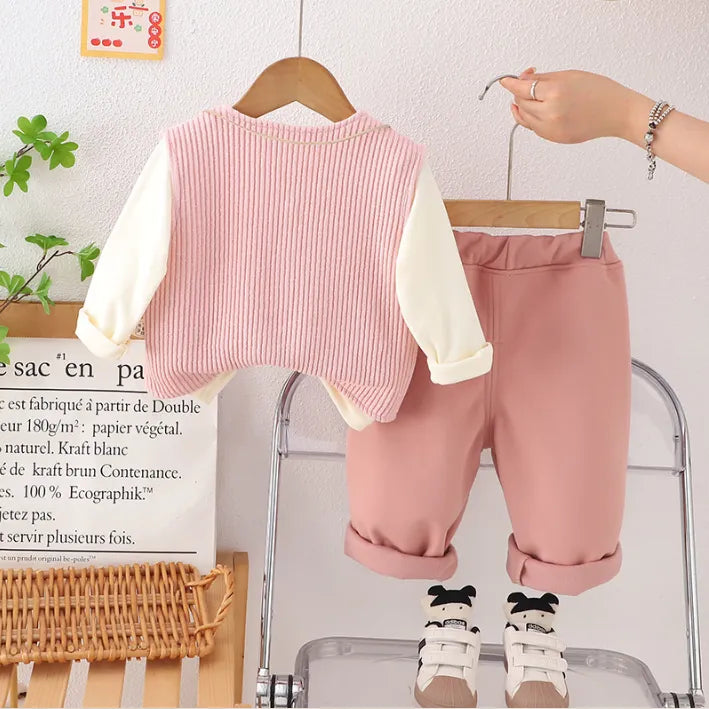 3 Renk Peluş Çantalı 3’lü Kız Çocuk Takımı 1-5 Yaş