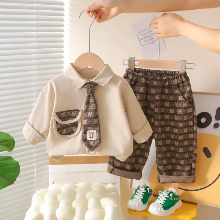 Kravatlı Erkek Çocuk 3 Parça Takım 1-5 Yaş