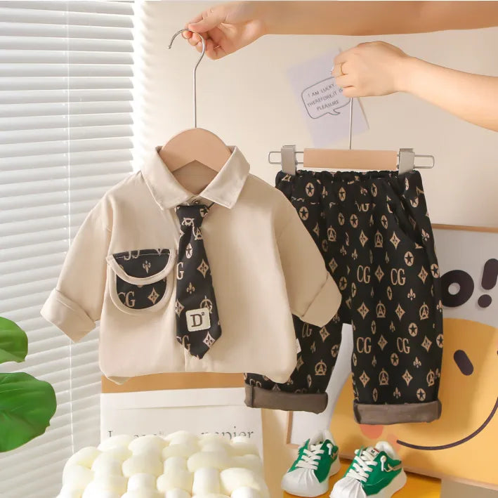 Kravatlı Erkek Çocuk 3 Parça Takım 1-5 Yaş