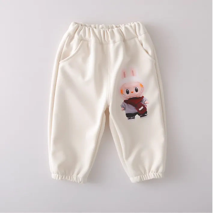 Unisex 1-5 Yaş Tavşan Baskılı 2 Parça Eşofman Takımı(Mavi-Beyaz)