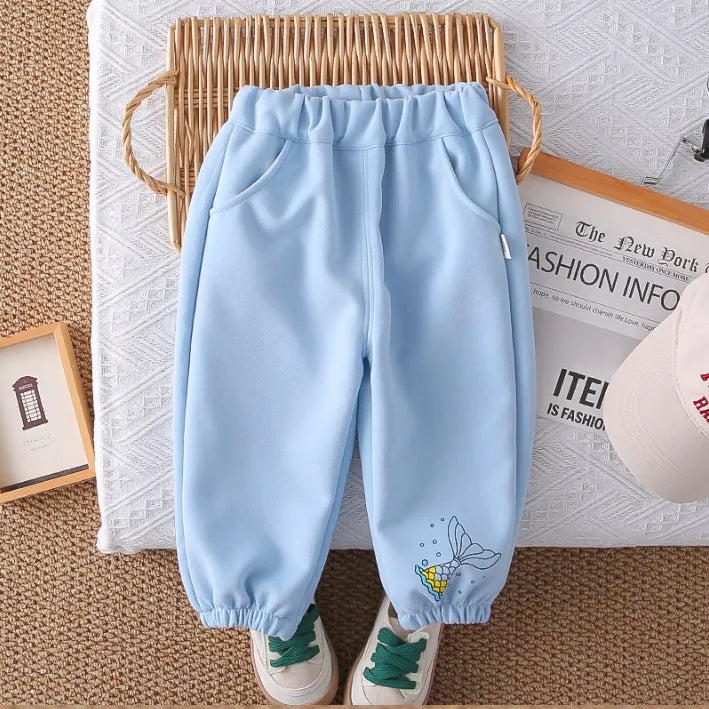 2 Parça 1-5 Yaş Kız Denizkızı Desenli Fırfırlı Çocuk Takımı (2 Renk)