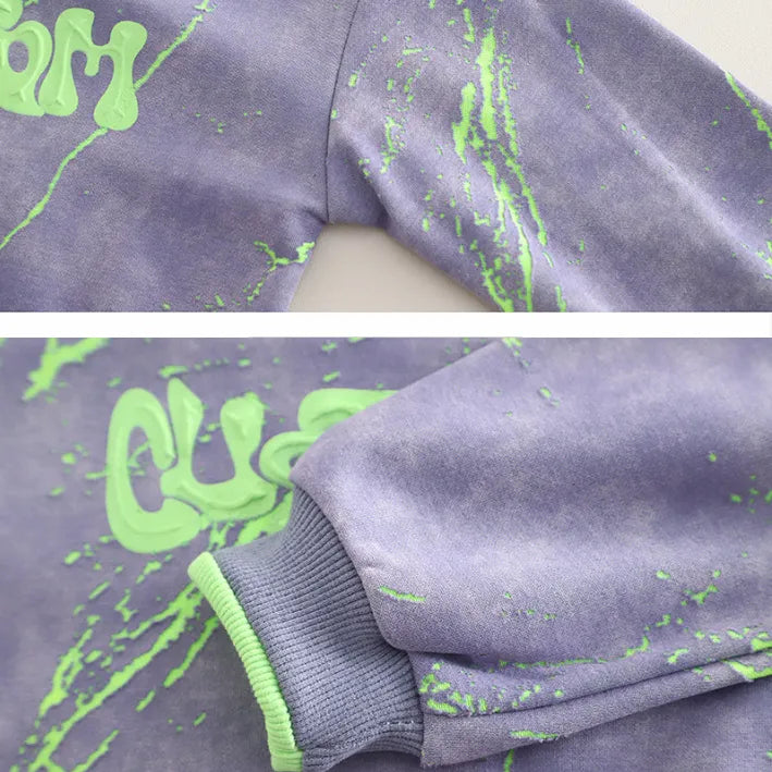 2 Parça 1-5 Yaş Unisex Renkli Desenli Sweat ve Kot Pantolon Çocuk Takımı