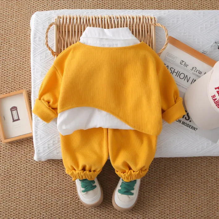 2 Parça 1-5 Yaş Kız Renkli Düğmeli Gömlek Detaylı Çocuk Takımı (3 Renk)