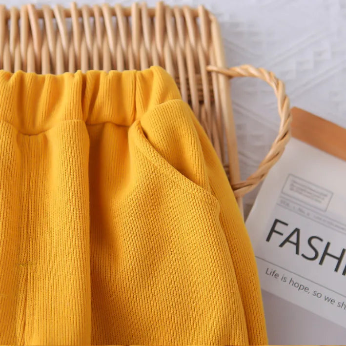 2 Parça 1-5 Yaş Kız Renkli Düğmeli Gömlek Detaylı Çocuk Takımı (3 Renk)