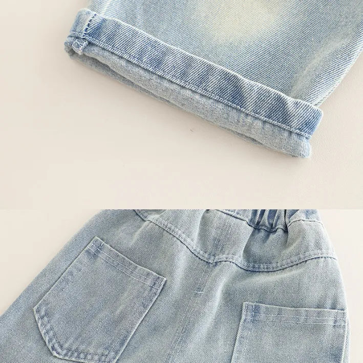 2 Parça 1-5 Yaş Erkek Rakam Baskılı Sweat ve Kot Pantolon Takımı (3 Renk)