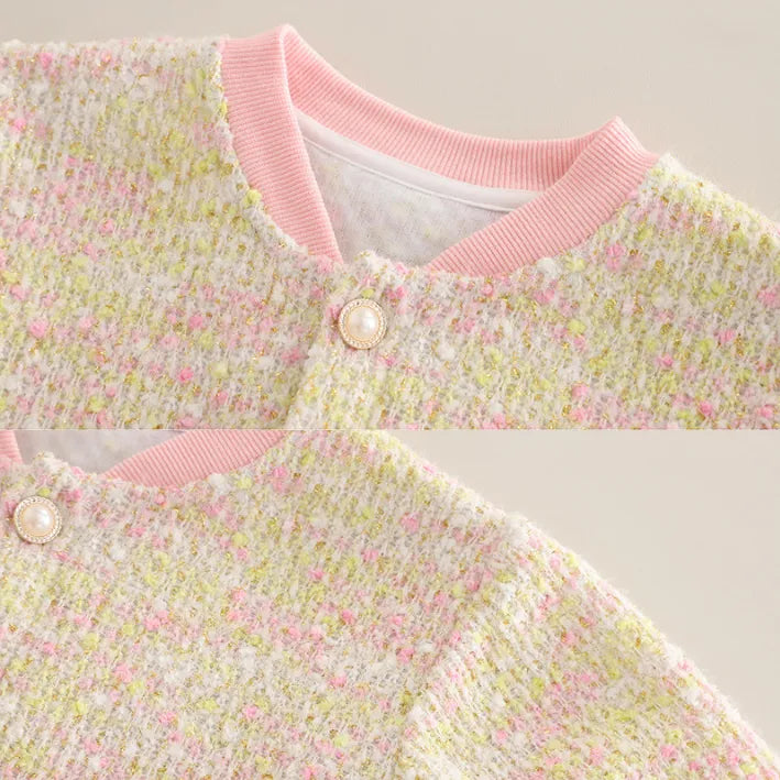 3 Parça 1-5 Yaş Kız Tavşan Desenli Hırkalı Kot Pantolon Takımı