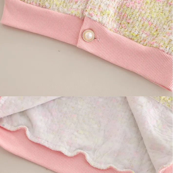 3 Parça 1-5 Yaş Kız Tavşan Desenli Hırkalı Kot Pantolon Takımı