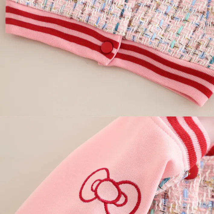 3 Parça 1-5 Yaş Kız Hello Rabbit Desenli Hırkalı Çocuk Takımı (3 Renk)