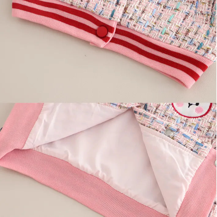 3 Parça 1-5 Yaş Kız Hello Rabbit Desenli Hırkalı Çocuk Takımı (3 Renk)