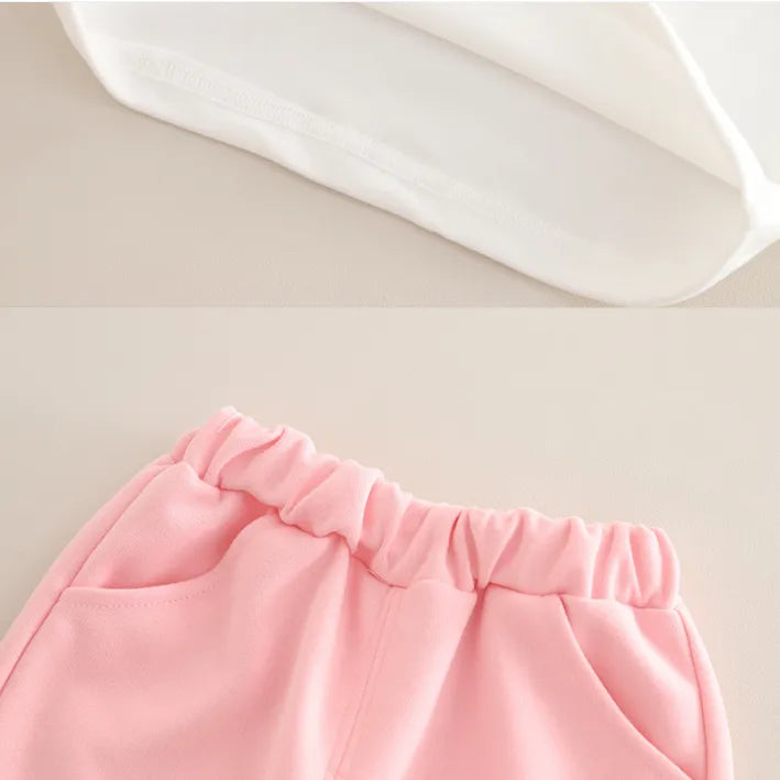 3 Parça 1-5 Yaş Kız Hello Rabbit Desenli Hırkalı Çocuk Takımı (3 Renk)