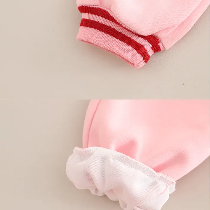 3 Parça 1-5 Yaş Kız Hello Rabbit Desenli Hırkalı Çocuk Takımı (3 Renk)