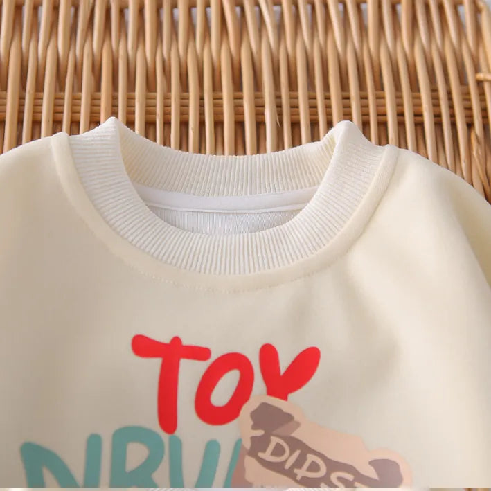 2’li 1-5 Yaş Unisex Ayıcık Baskılı Sweat ve Pantolon Takımı (3 Renk)