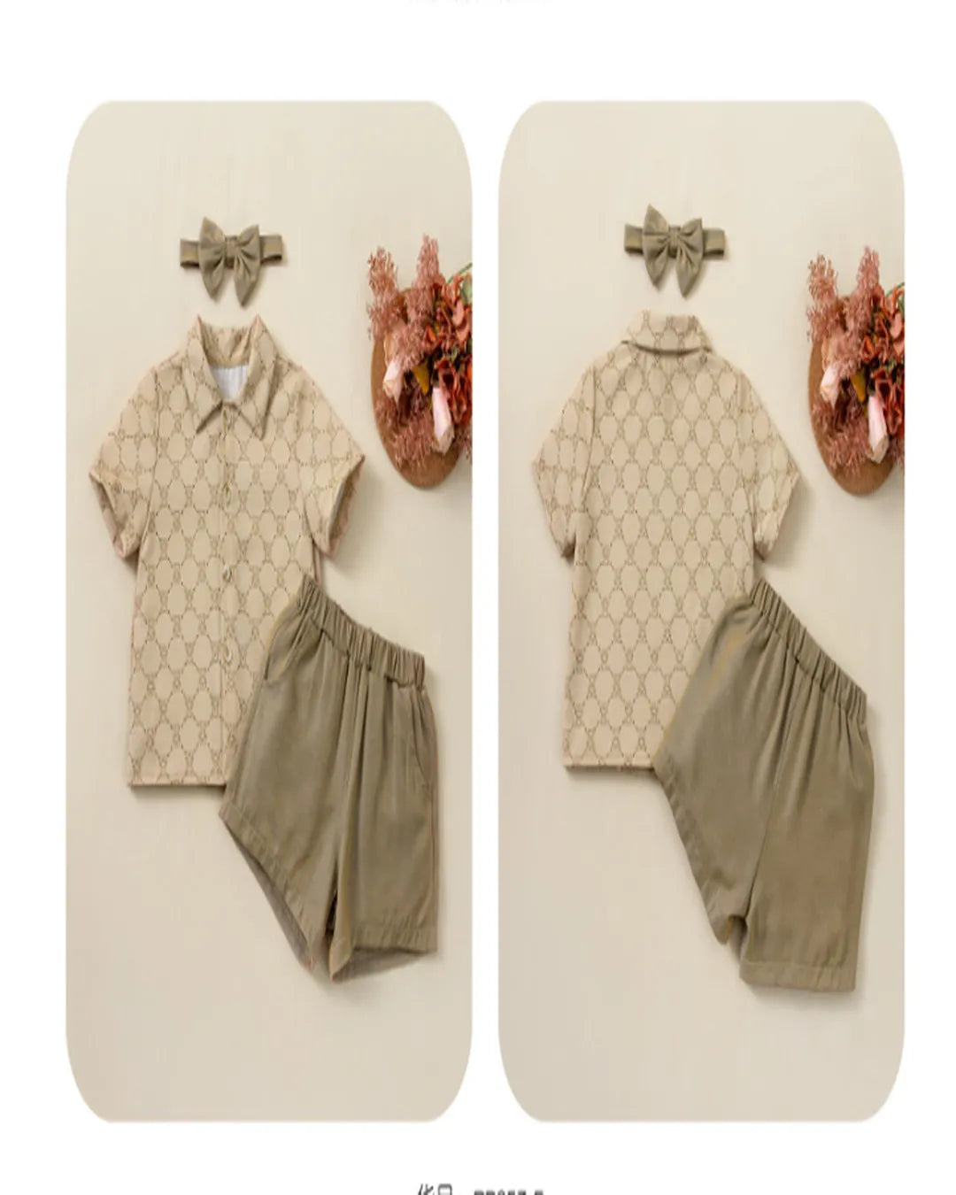 Fiyonk Detaylı Klasik Gömlek ve Şort 2’li Takım (Erkek)