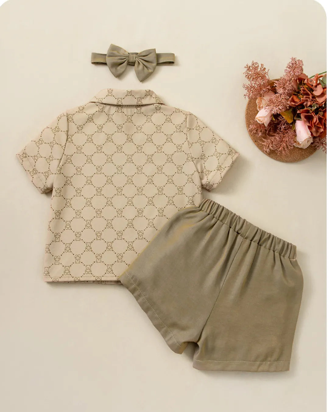 Fiyonk Detaylı Klasik Gömlek ve Şort 2’li Takım (Erkek)