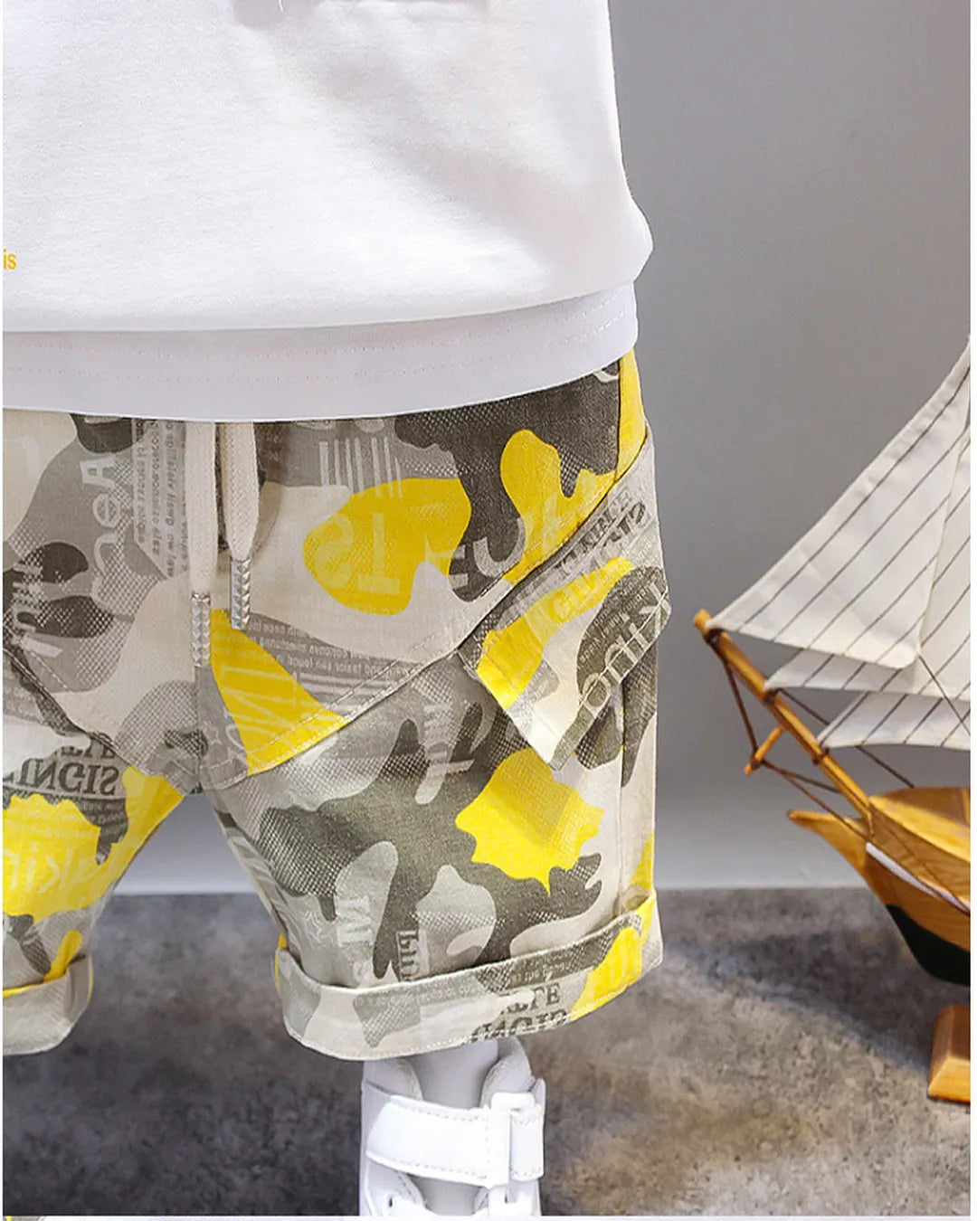 Kamuflaj Cepli Tişört ve Desenli Şort 2’li Yazlık Takım (Erkek)