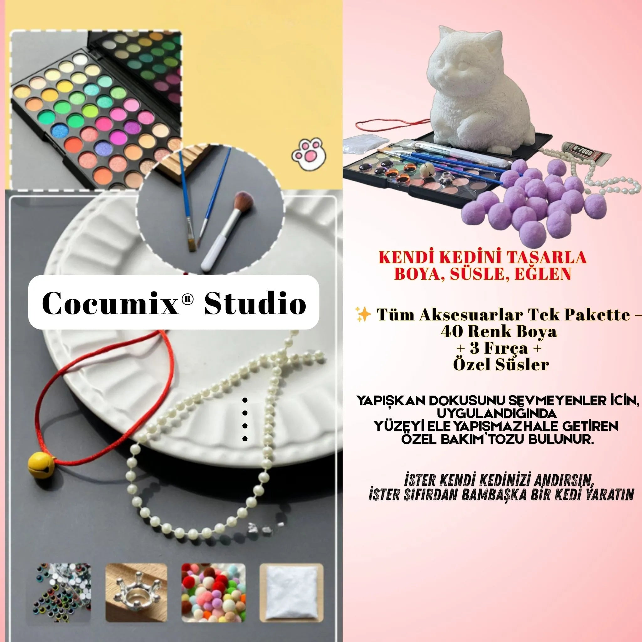 Stres Giderici-Kendin Yap Tombul Kedi Seti