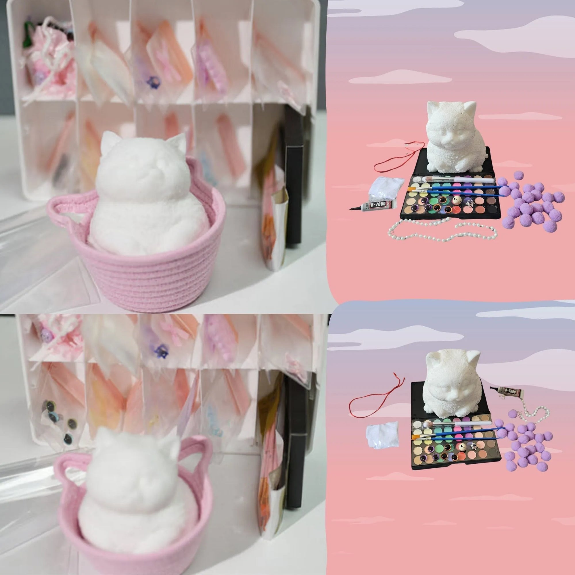 Stres Giderici-Kendin Yap Tombul Kedi Seti