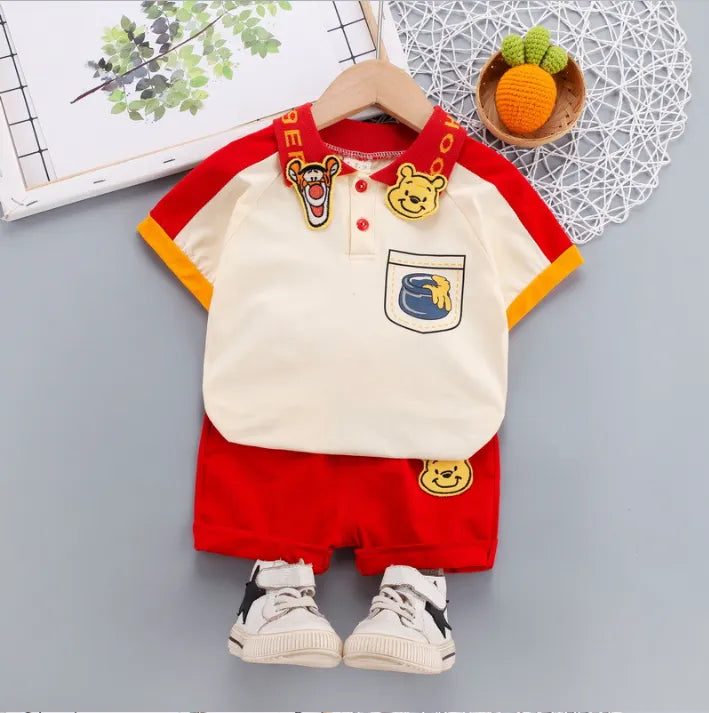 Winnie Temalı Kırmızı 2 Parça Takım (1-5 Yaş)
