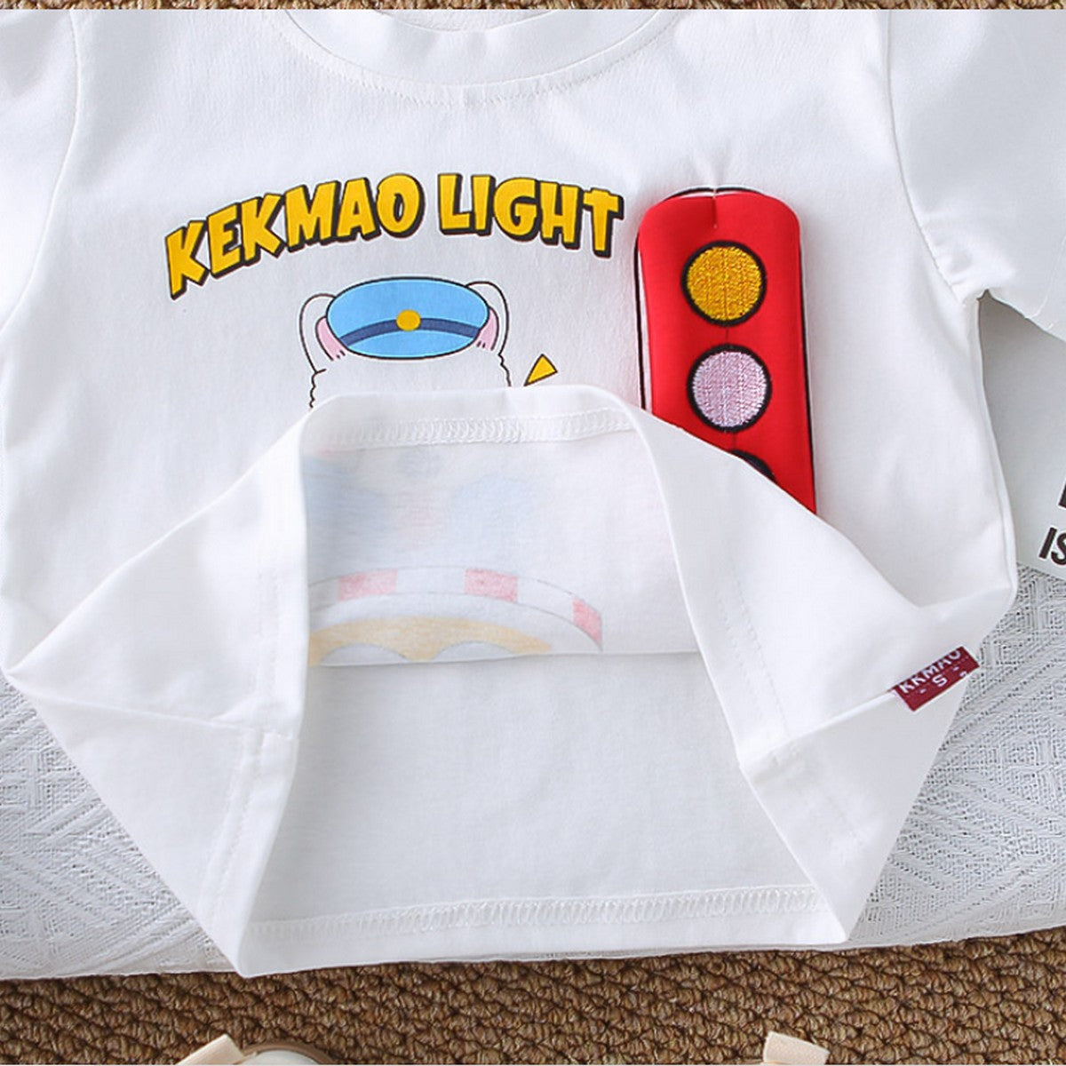 1-5 Yaş Işıklı Ayıcık Baskılı Tişört ve Kırmızı Şort Takımı