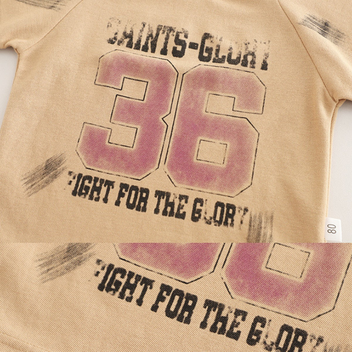 1-5 Yaş Baskılı Spor Tişört ve Şort Takımı – Bej 36