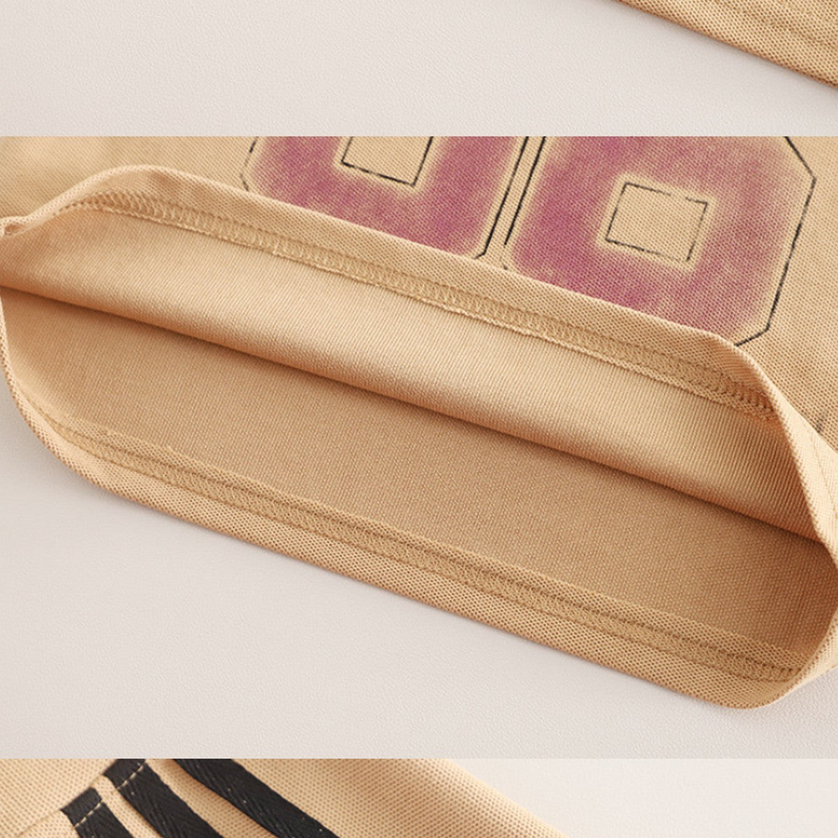 1-5 Yaş Baskılı Spor Tişört ve Şort Takımı – Bej 36